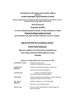 Réactivité et interaction fonctionnelle