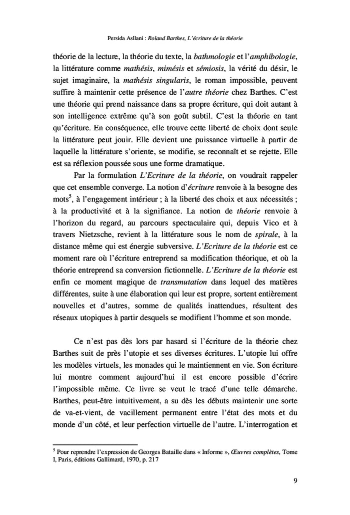 Roland barthes, l'écriture de la théorie