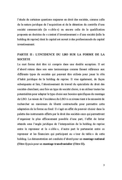 L'incidence du lbo sur la notion de société