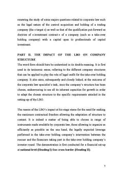 L'incidence du lbo sur la notion de société