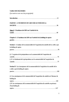 L'incidence du lbo sur la notion de société