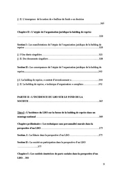 L'incidence du lbo sur la notion de société