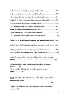 L'incidence du lbo sur la notion de société