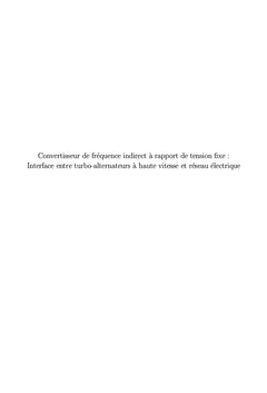 Convertisseur de fréquence indirect à rapport de tension fixe