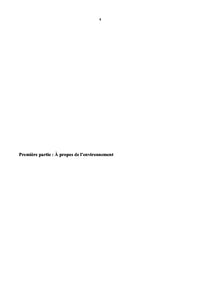 Propos sur l'environnement