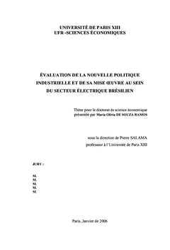Une évaluation  de la nouvelle politique industrielle