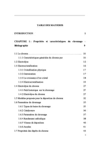 Propriétés de dépôts de chrome hexavalent