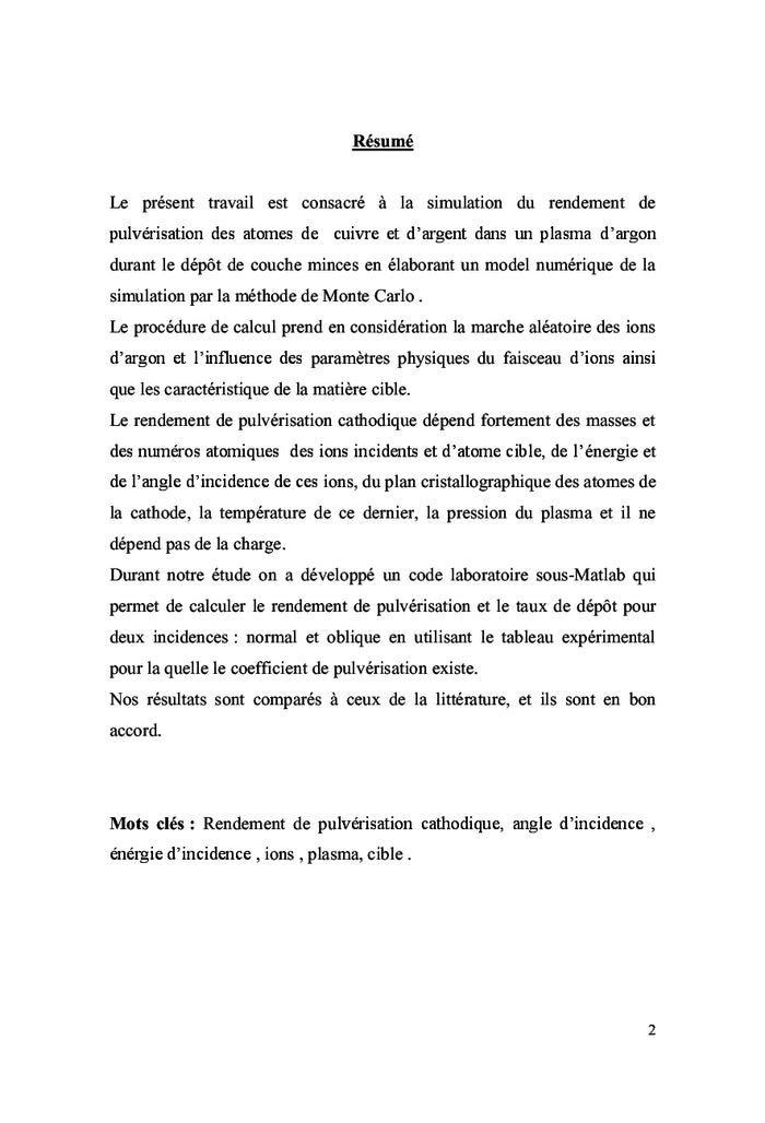 Nouvelle technologie pour depot des couches minces