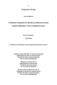 Contribution à l intégration de l éducation aux médias