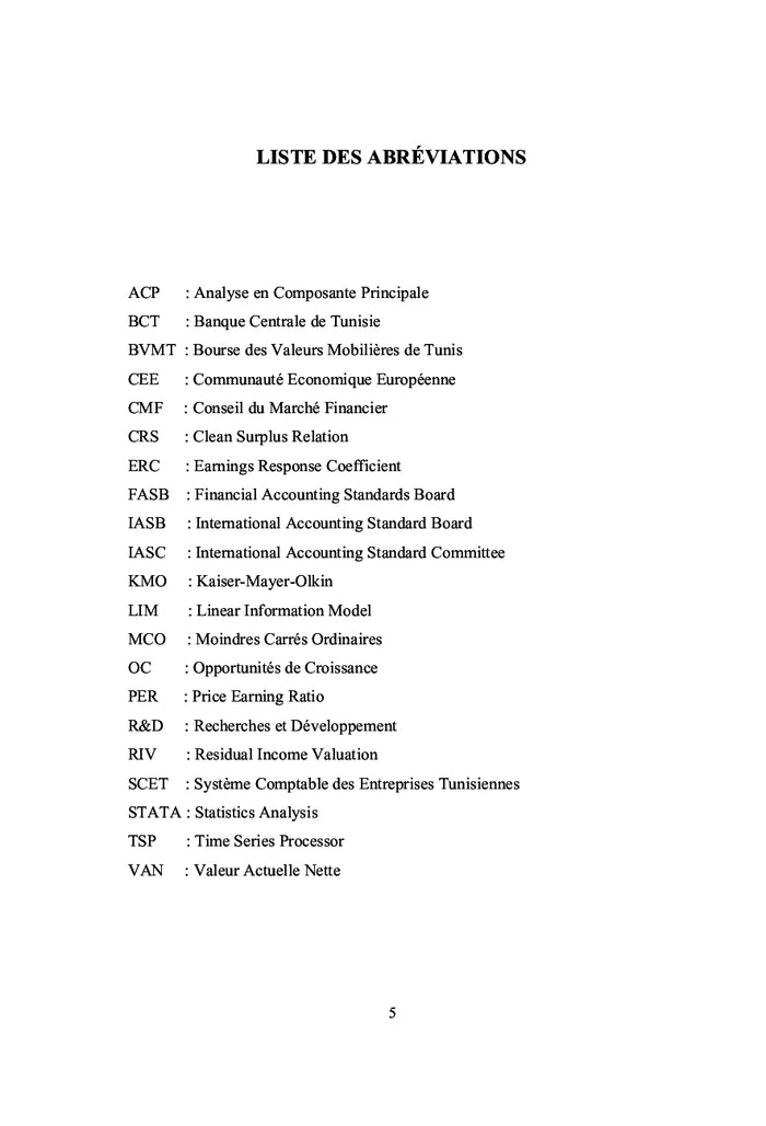 La pertinence des chiffres comptables des sociétés tunisiennes cotées