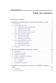 Les processus arfisma symétriques alpha-stables et leurs applications