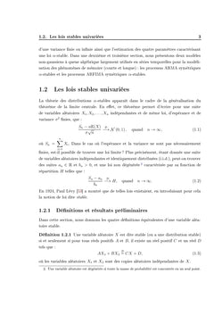 Les processus arfisma symétriques alpha-stables et leurs applications