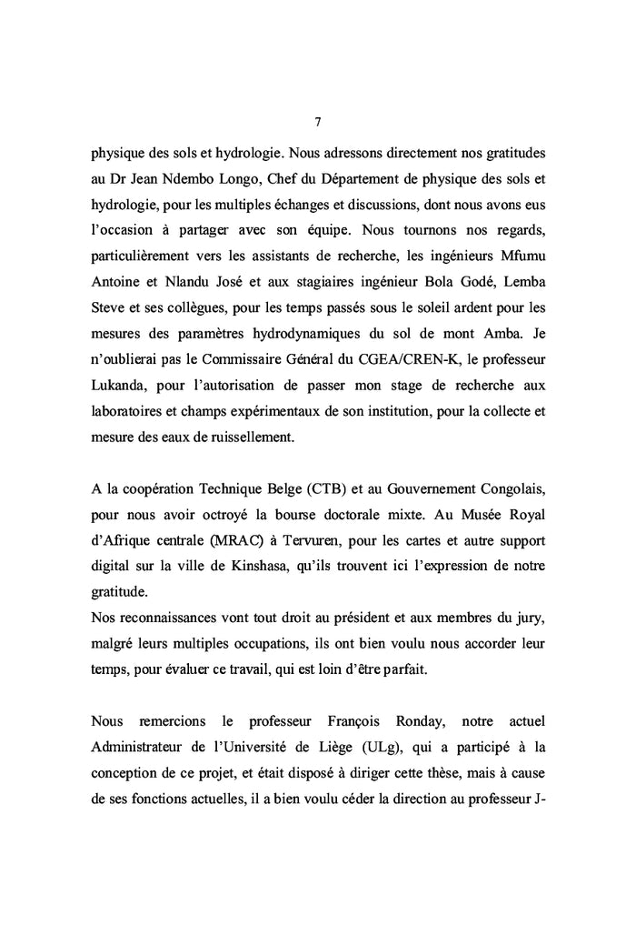 Pluies extrêmes et gestion de ruissellement à kinshasa-mont amba