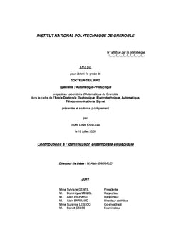 Contributions à l'identification ensembliste ellipsoïdale