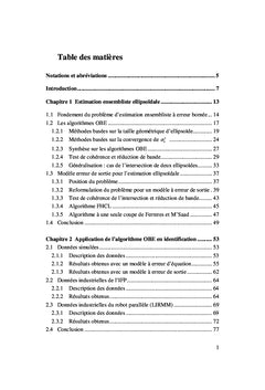 Contributions à l'identification ensembliste ellipsoïdale