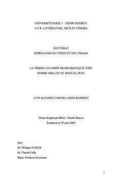 La femme, un corps problématique chez Robbe-Grillet et Manuel Puig