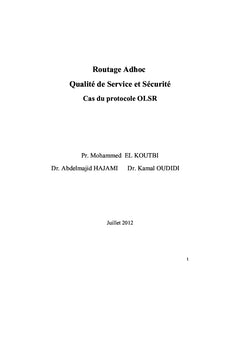 Routage adhoc : qualité de service et sécurité