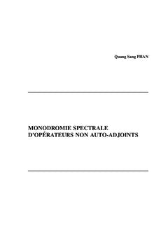 Monodromie spectrale d'opérateurs non auto-adjoints