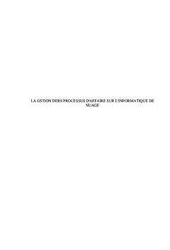 La gestion des processus d'affaires sur l'informatique de nuage