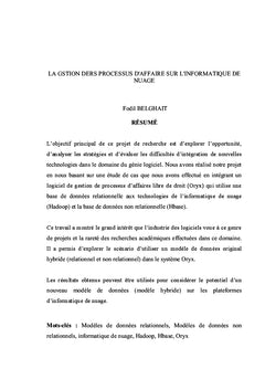 La gestion des processus d'affaires sur l'informatique de nuage