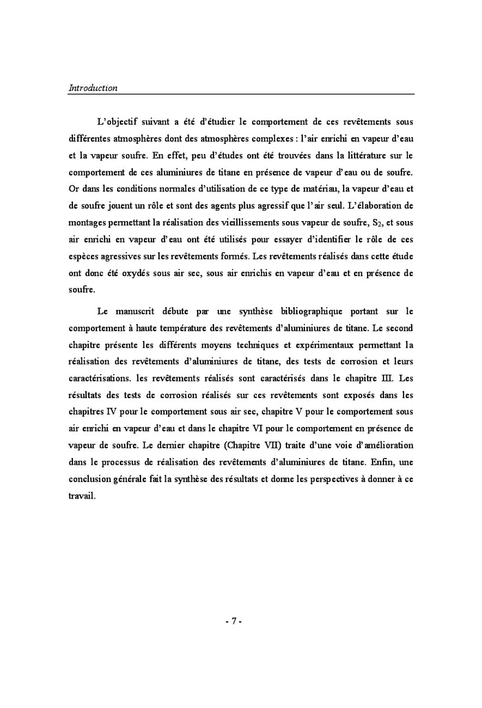 Corrosion à hautes températures d'aluminiures de titane