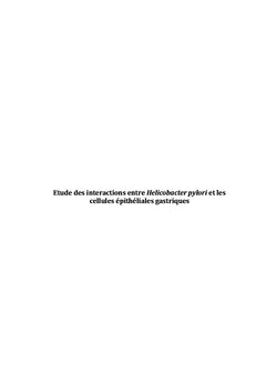 Interactions entre Helicobacter pylori et les cellules gastriques