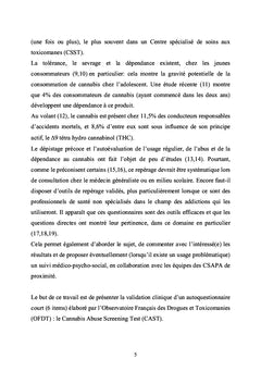 Validation clinique d'un questionnaire d'abus-dépendance au cannabis