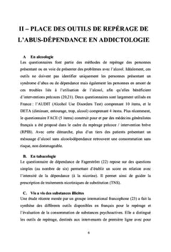 Validation clinique d'un questionnaire d'abus-dépendance au cannabis