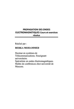 Propagation des ondes électromagnétiques