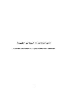Espadon, oméga 3 et consommation