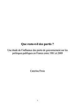 Que reste-t-il des partis?