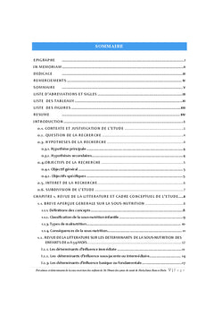 Prévalence et Déterminants de la Sous-Nutrition Infantile