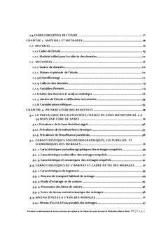 Prévalence et Déterminants de la Sous-Nutrition Infantile
