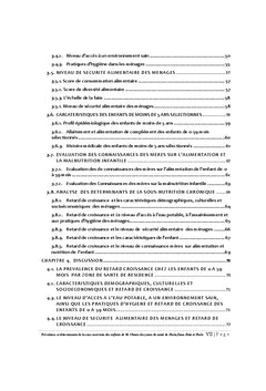 Prévalence et Déterminants de la Sous-Nutrition Infantile