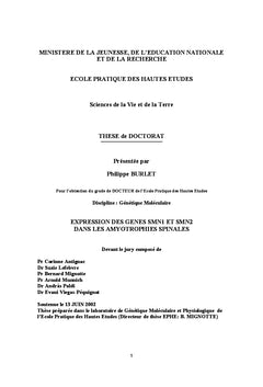Expression des gènes smn1 et smn2 dans les amyotrophies spinales