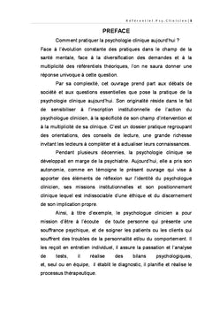 Référentiel du métier et des compétences d'un psychologue clinicien