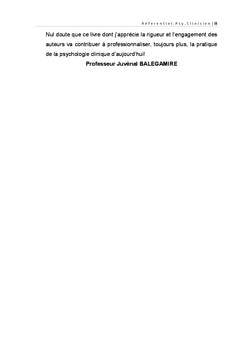 Référentiel du métier et des compétences d'un psychologue clinicien