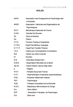 Référentiel du métier et des compétences d'un psychologue clinicien