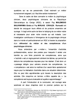Référentiel du métier et des compétences d'un psychologue clinicien