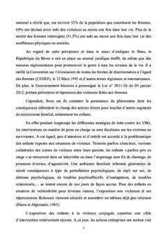 Influence des VBG sur la performance scolaire des apprenants