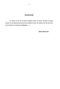 Communication parent-ecole et reussite des ecoliers