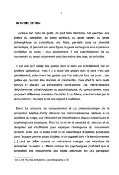 La notion de geste chez Merleau-Ponty