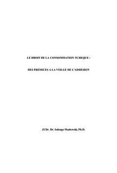 Le droit de la consommation tchèque
