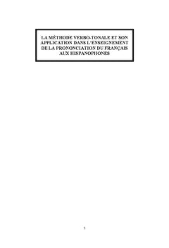 La methode Verbo-Tonale et son application dans l'enseignement du FLE