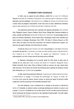 L'éloge de la folie dans la littérature francophone: