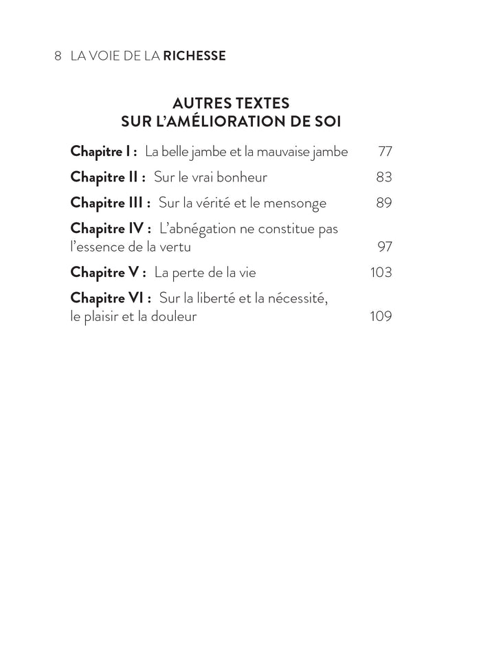 La Voie de la richesse et autres textes