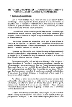Les Femmes Africaines non matérialistes