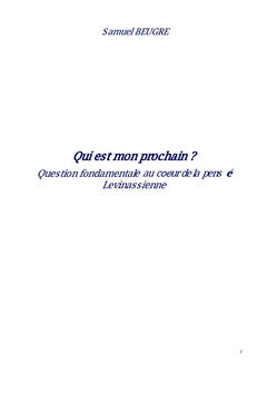 Qui est mon prochain ?