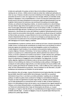 Poesie, Oralite et Combat en Afrique Subsaharienne