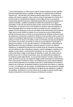 Poesie, Oralite et Combat en Afrique Subsaharienne
